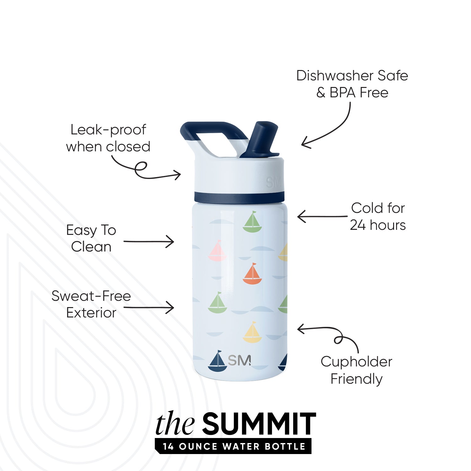 Summit Kids Water Bottle with Straw Lid - Image 2